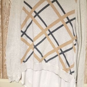 Com Black Women's Ivory color &Gold &black strip length Sleeve Size M